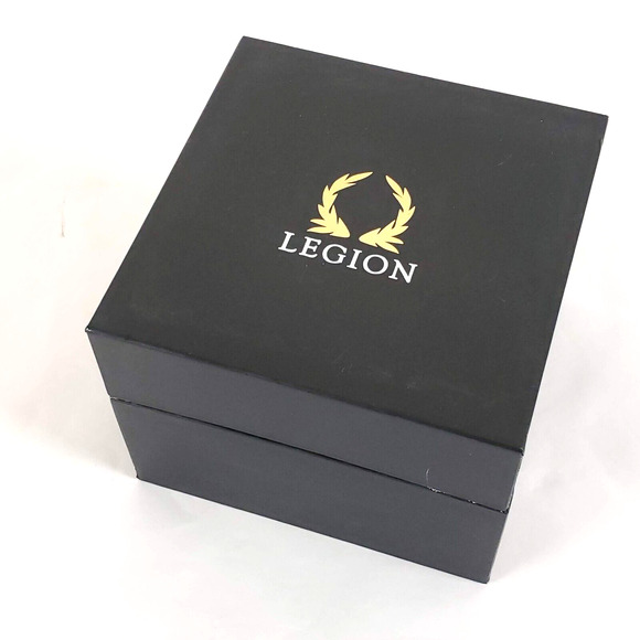 NEW!! Legion Mens Tachymeter Silver Watch & Necklace 62639 Stainless Steel Back - Picture 7 of 9